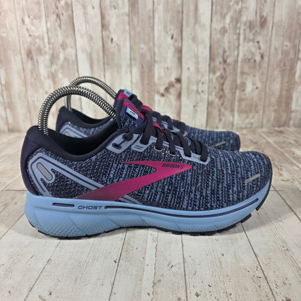 Brooks Ghost 14 Womens Running Shoes Navy Blue Pink 1203561B424 Size 6.5 B